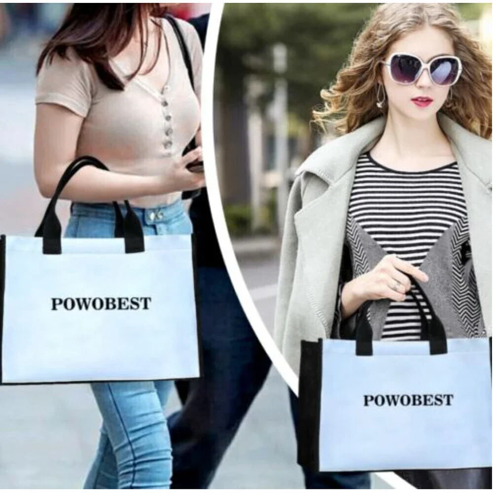 POWOBEST Canvas Beach Bag Laptop Womens Tote Bags 15.6 inch Business